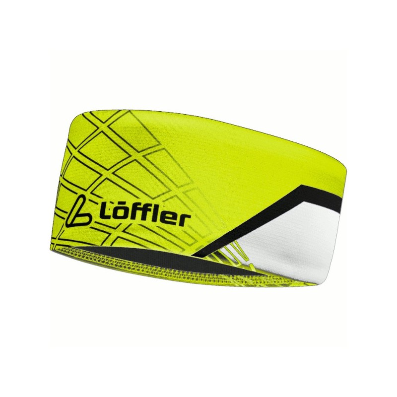 Löffler Dimple Elastic Bandeau Teamline citron-blanc Löffler Dimple Elastic Bandeau Teamline citron-blanc